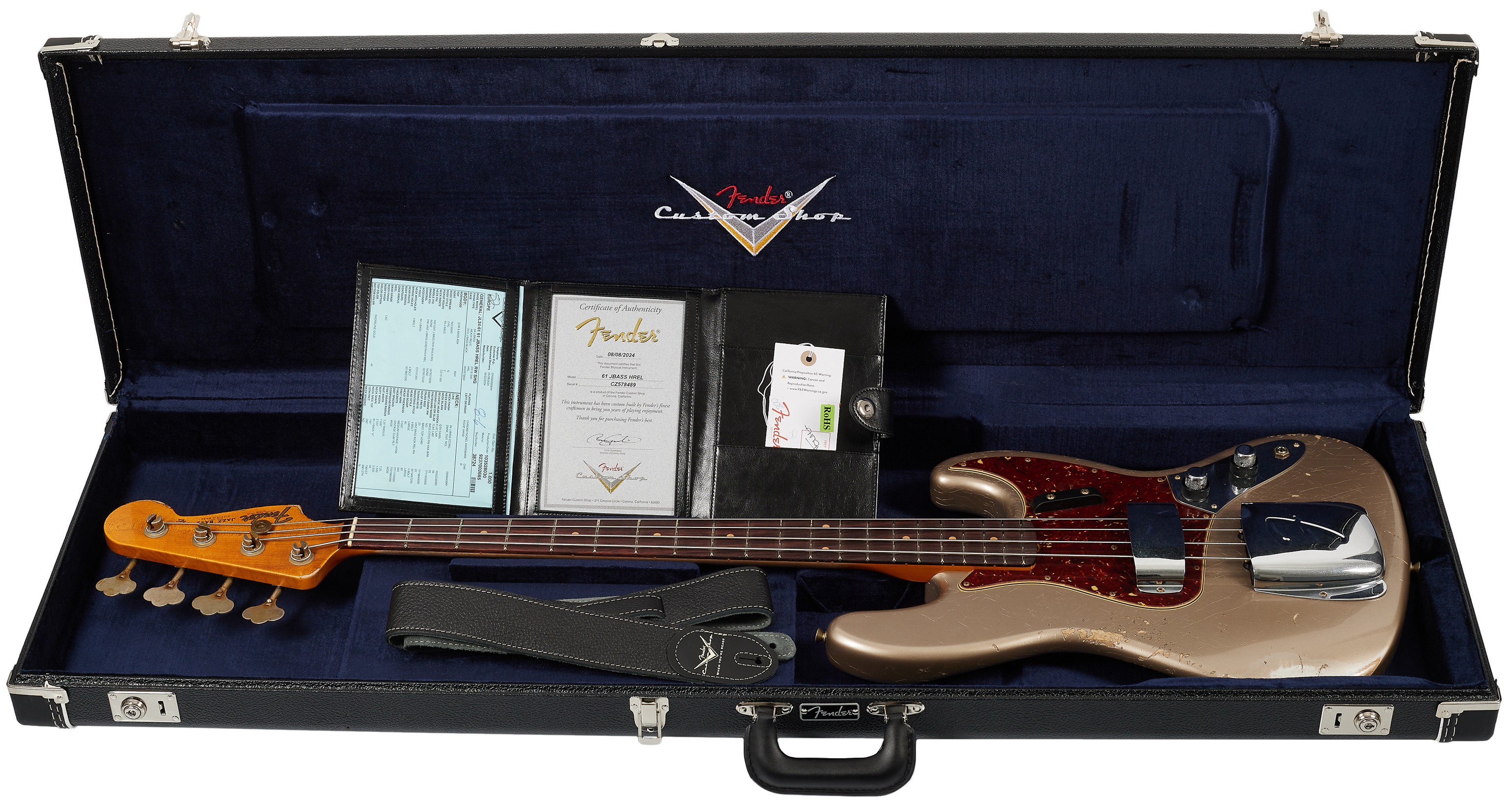 Fender Custom Shop 61 Jazz Bass Heavy Relic Shoreline Gold (obrázek 6)