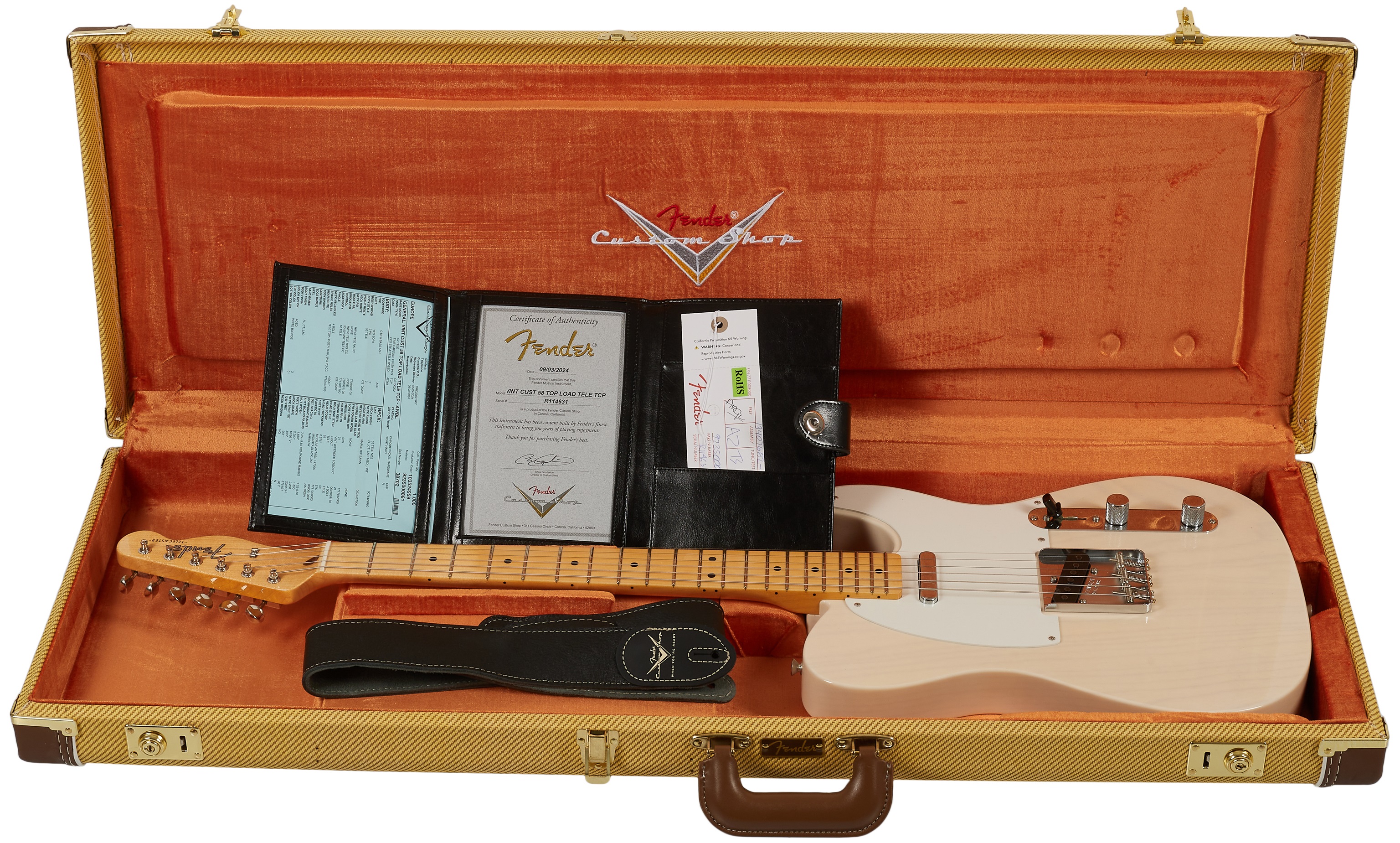 Fender Custom Shop Vintage Custom 58 Top-Load Telecaster NOS Aged Whit (obrázek 6)