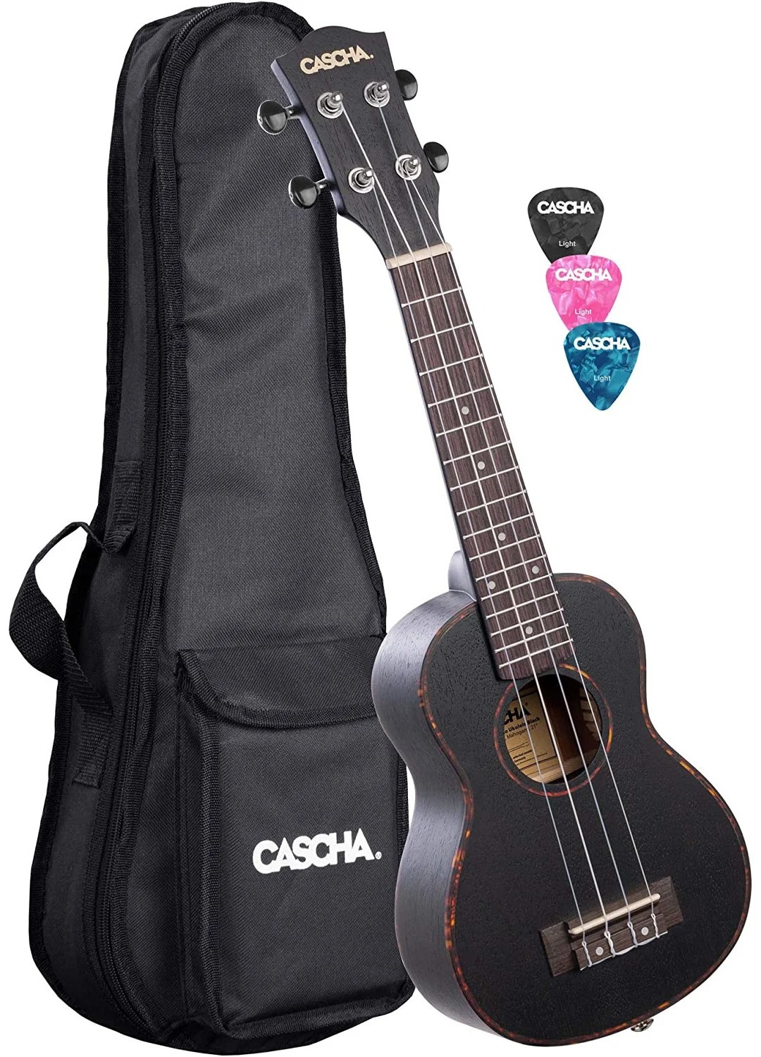 Cascha HH 2262L Soprano Ukulele Mahogany LH Black (obrázek 3)