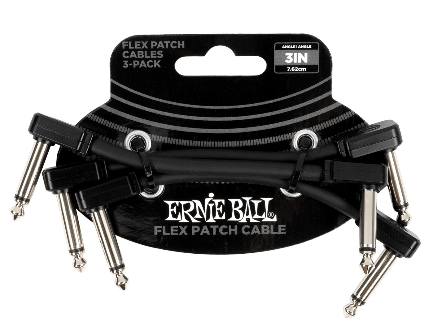 Levně Ernie Ball Flex Patch Cable 3" Black 3-Pack