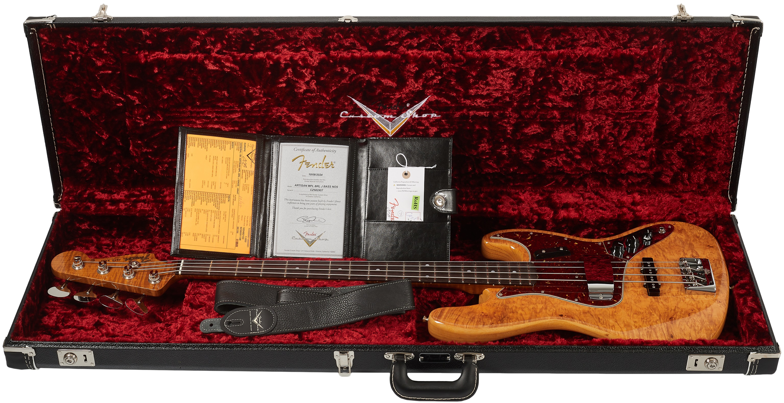 Fender Custom Shop Artisan Maple Burl Jazz Bass NOS (obrázek 6)