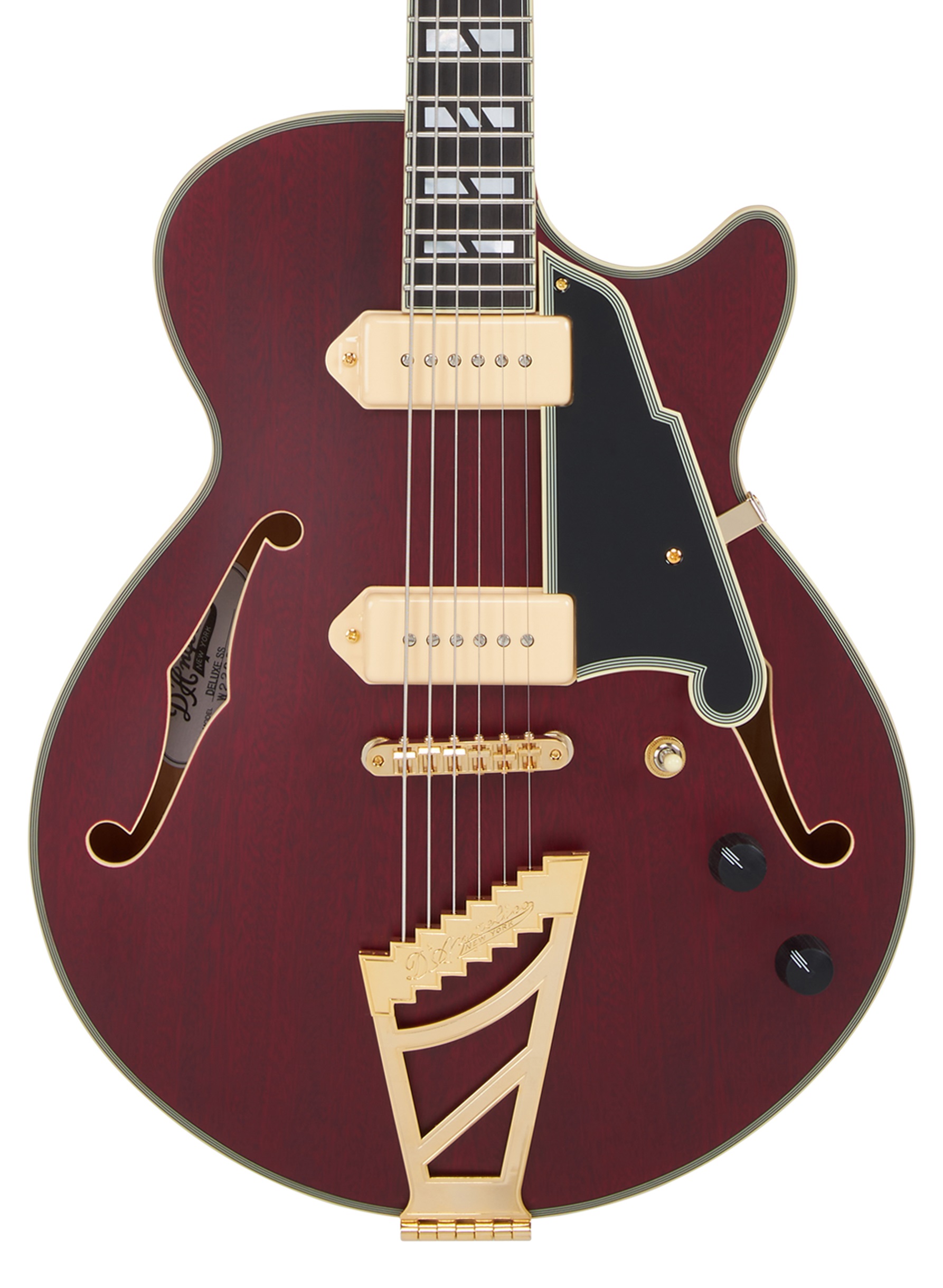 D'Angelico Deluxe SS Baritone Satin Trans Wine (obrázek 3)