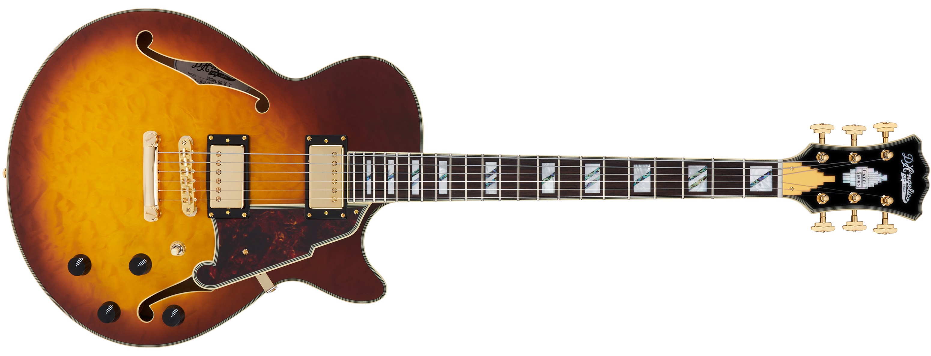 D'Angelico Excel SS XT Iced Tea Burst Quilt