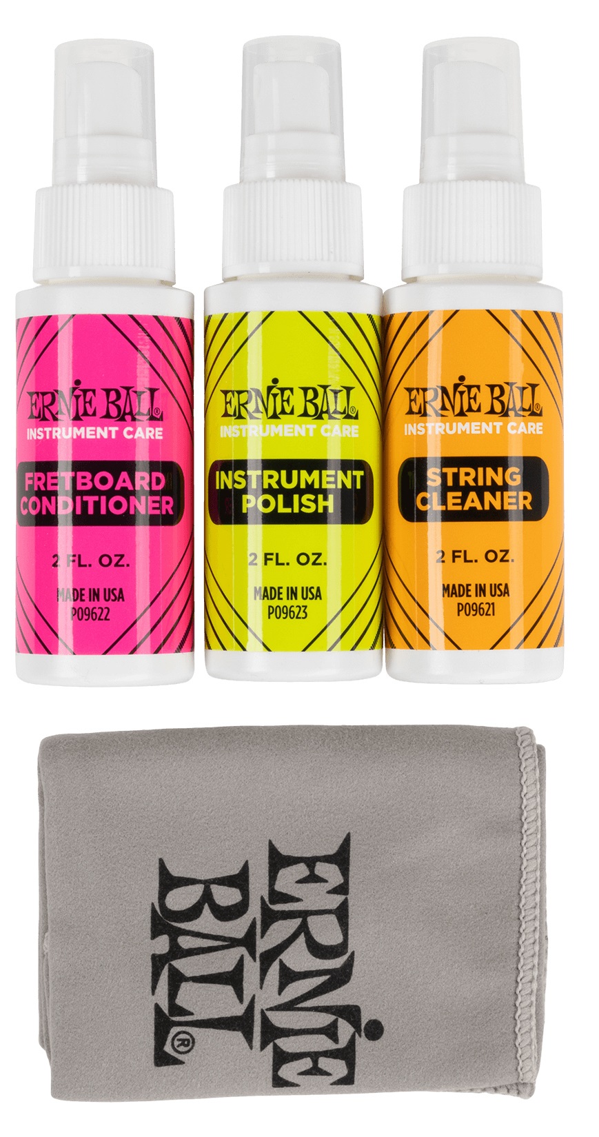 Ernie Ball Instrument Care 3-pack w/Microfiber Polish Cloth (obrázek 3)