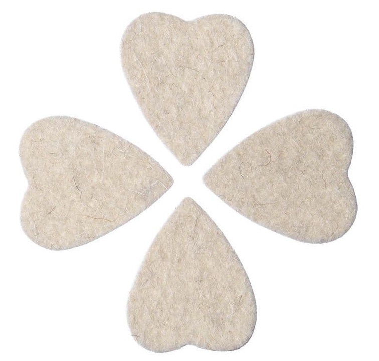 Levně Timber Tones Felt Tones Heart Natural Wool Felt 4-Pack