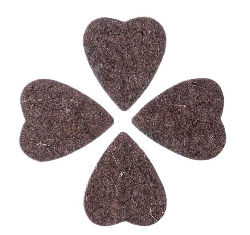 Levně Timber Tones Felt Tones Heart Brown Wool Felt 4-Pack