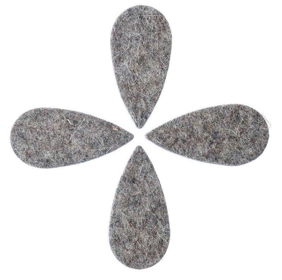 Levně Timber Tones Felt Tones Teardrop Grey Wool Felt 4-Pack