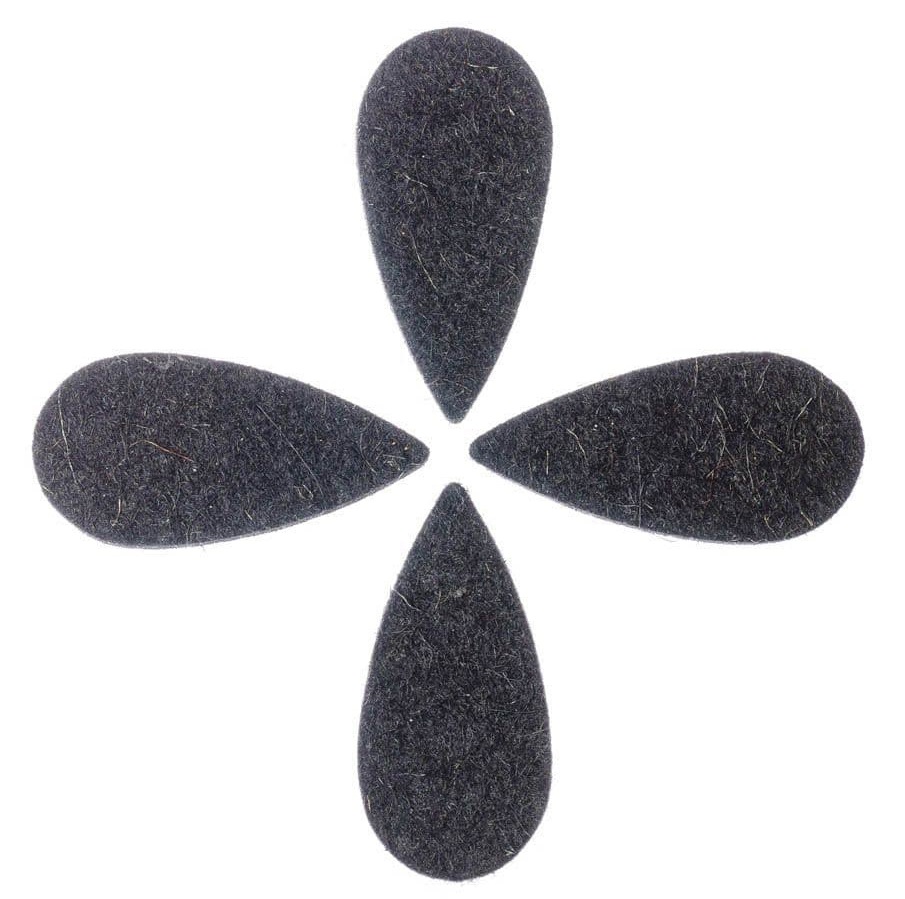 Levně Timber Tones Felt Tones Teardrop Black Wool Felt 4-Pack