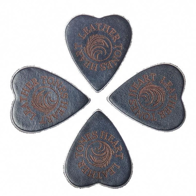 Levně Timber Tones Leather Tones Heart Black Leather 4-Pack