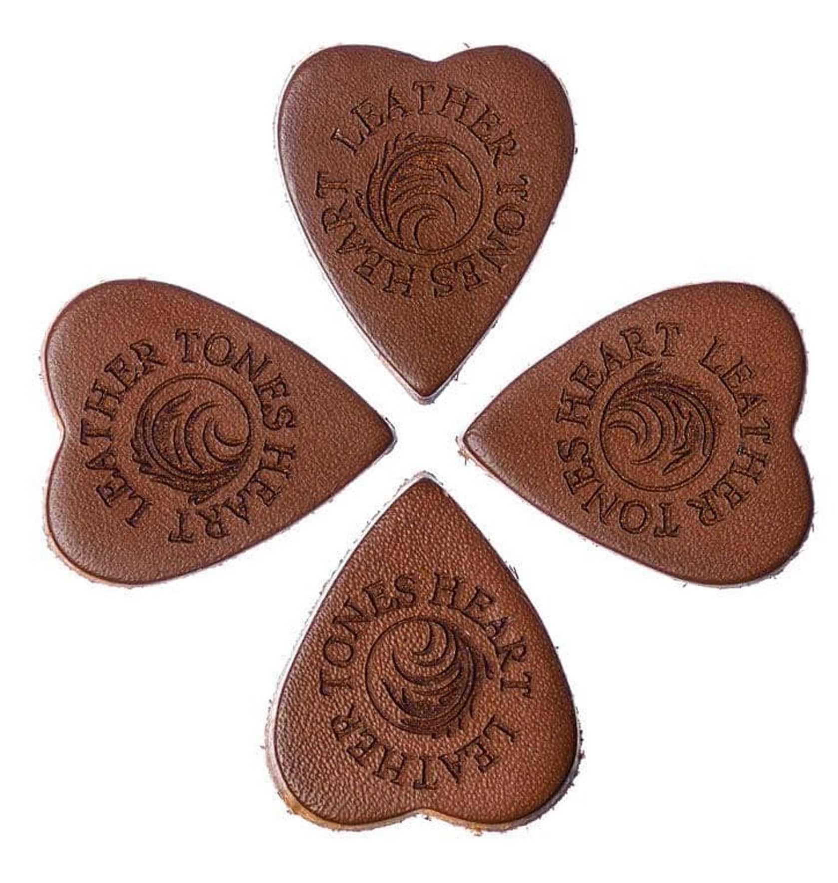 Levně Timber Tones Leather Tones Heart Brown Leather 4-Pack