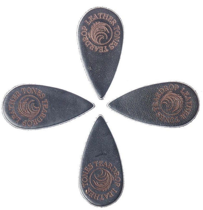 Levně Timber Tones Leather Tones Teardrop Black Leather 4-Pack