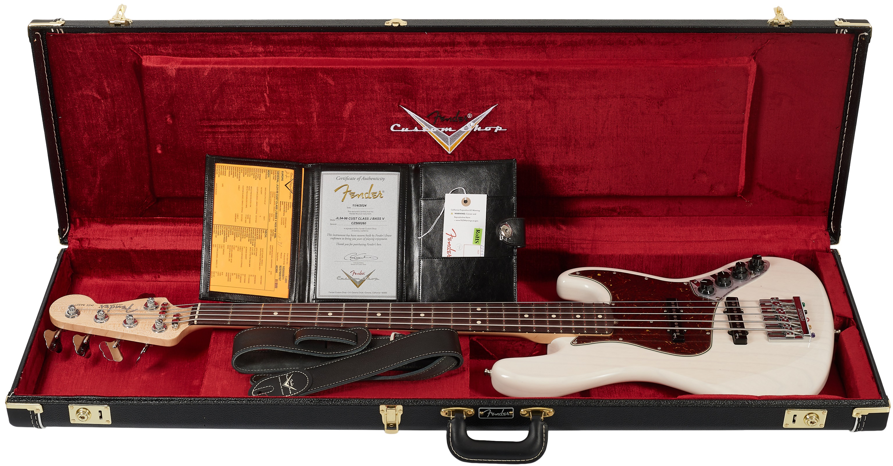 Fender Custom Shop Custom Classic Jazz Bass V NOS WBL (obrázek 6)