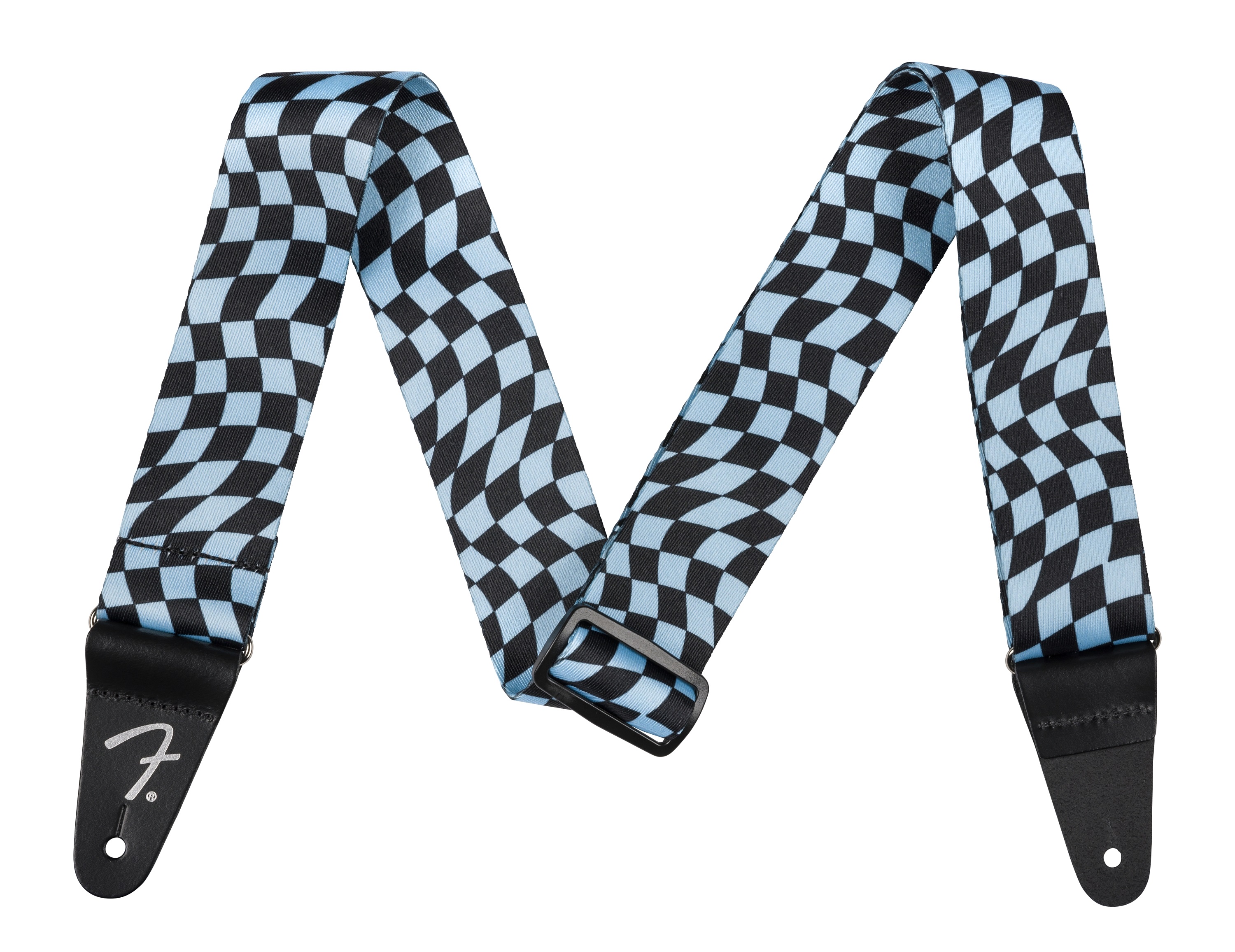 Levně Fender Wavy Checkerboard Polyester Strap Blue