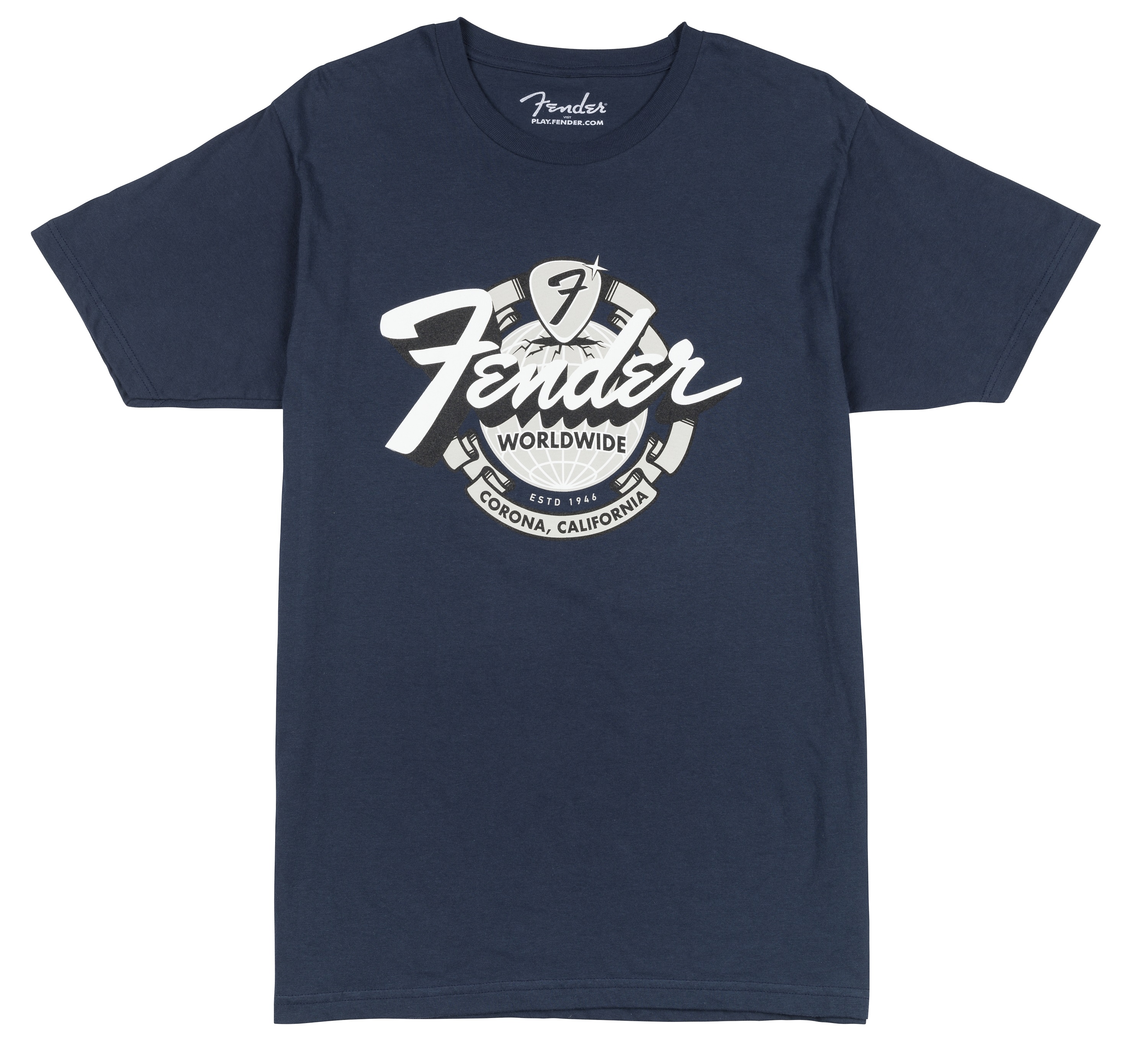 Levně Fender World Wide Tee Vintage Navy L