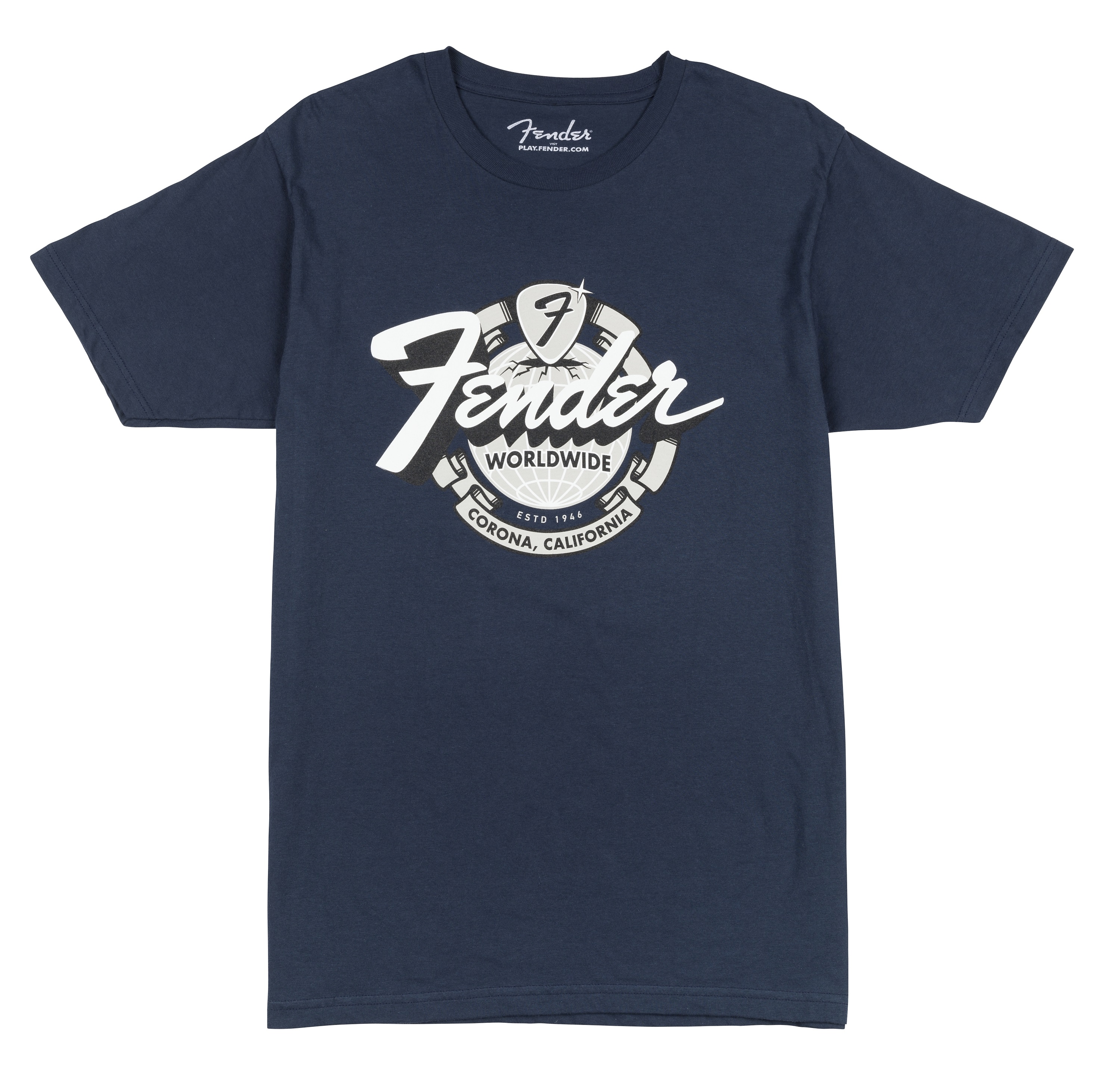 Levně Fender World Wide Tee Vintage Navy S