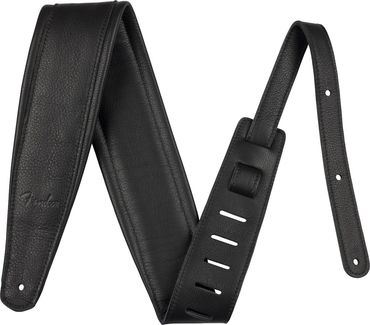 Levně Fender 3.5" Premium Leather Strap Black