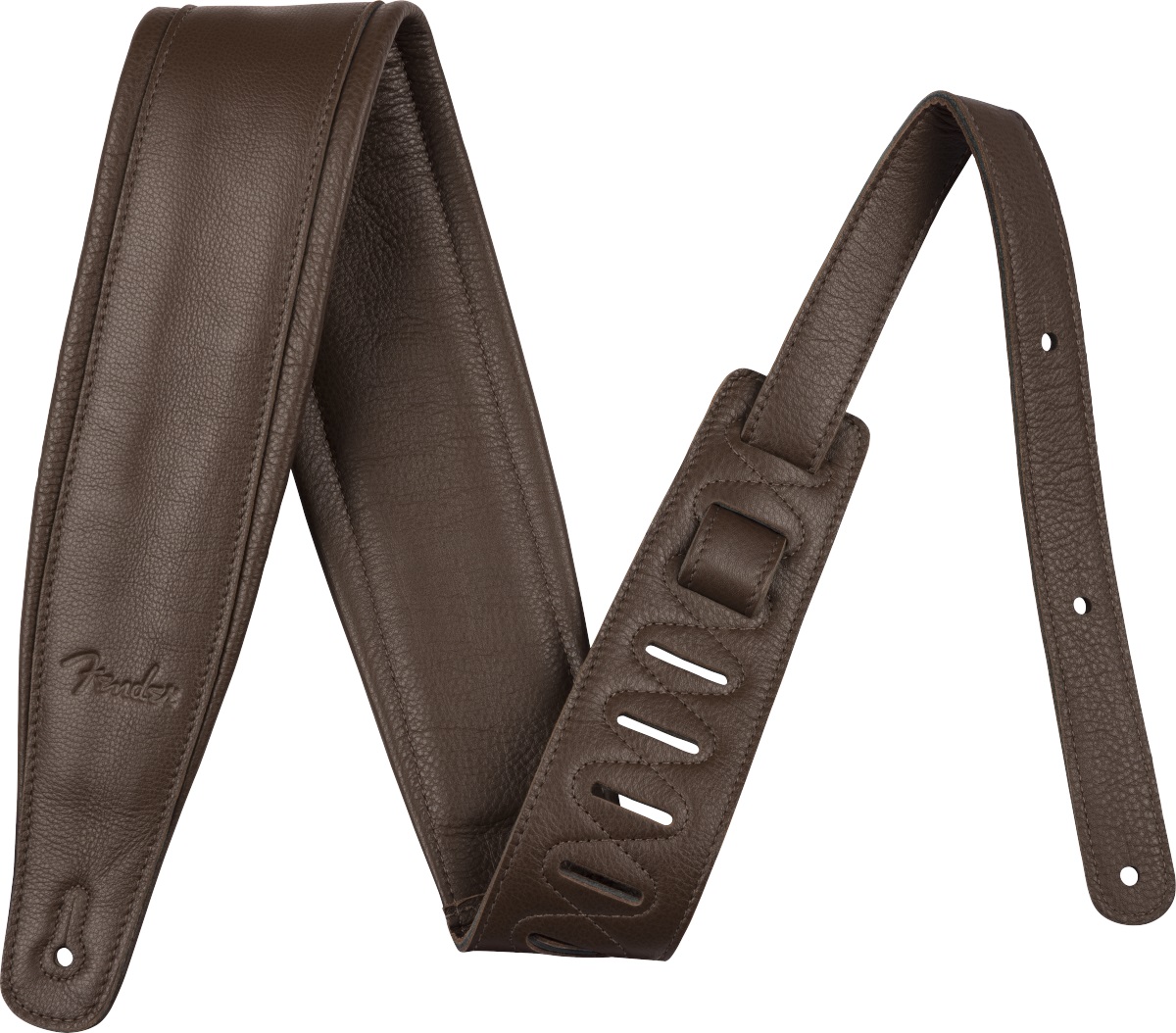 Levně Fender 3.5" Premium Leather Strap Brown