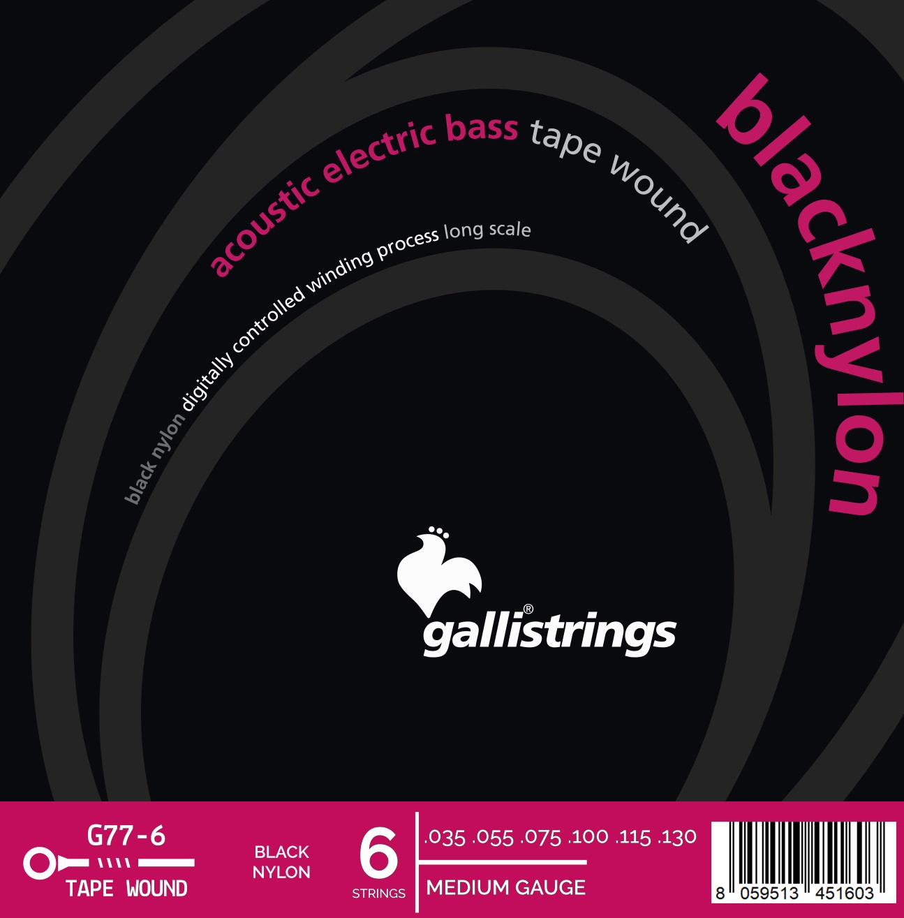 Levně Galli BASS BLACK NYLON 6-Strings G77-6