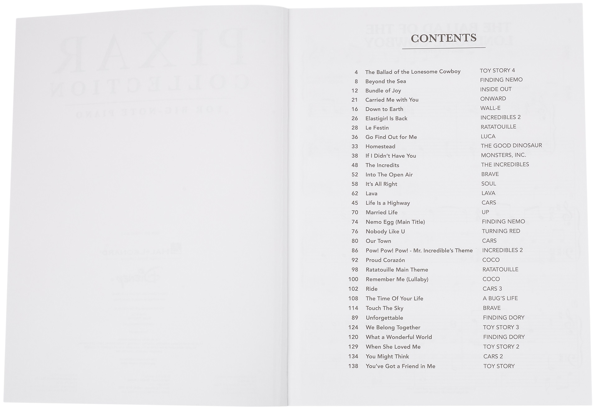 MS Pixar Collection for Big-Note Piano (obrázek 3)