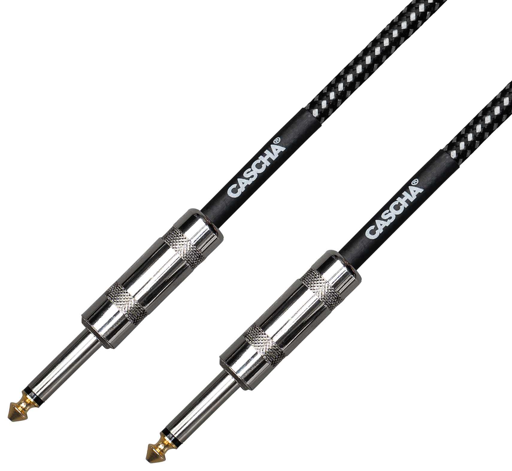 Cascha Standard Line Guitar Cable Straight Black Tweed 3m (obrázek 3)