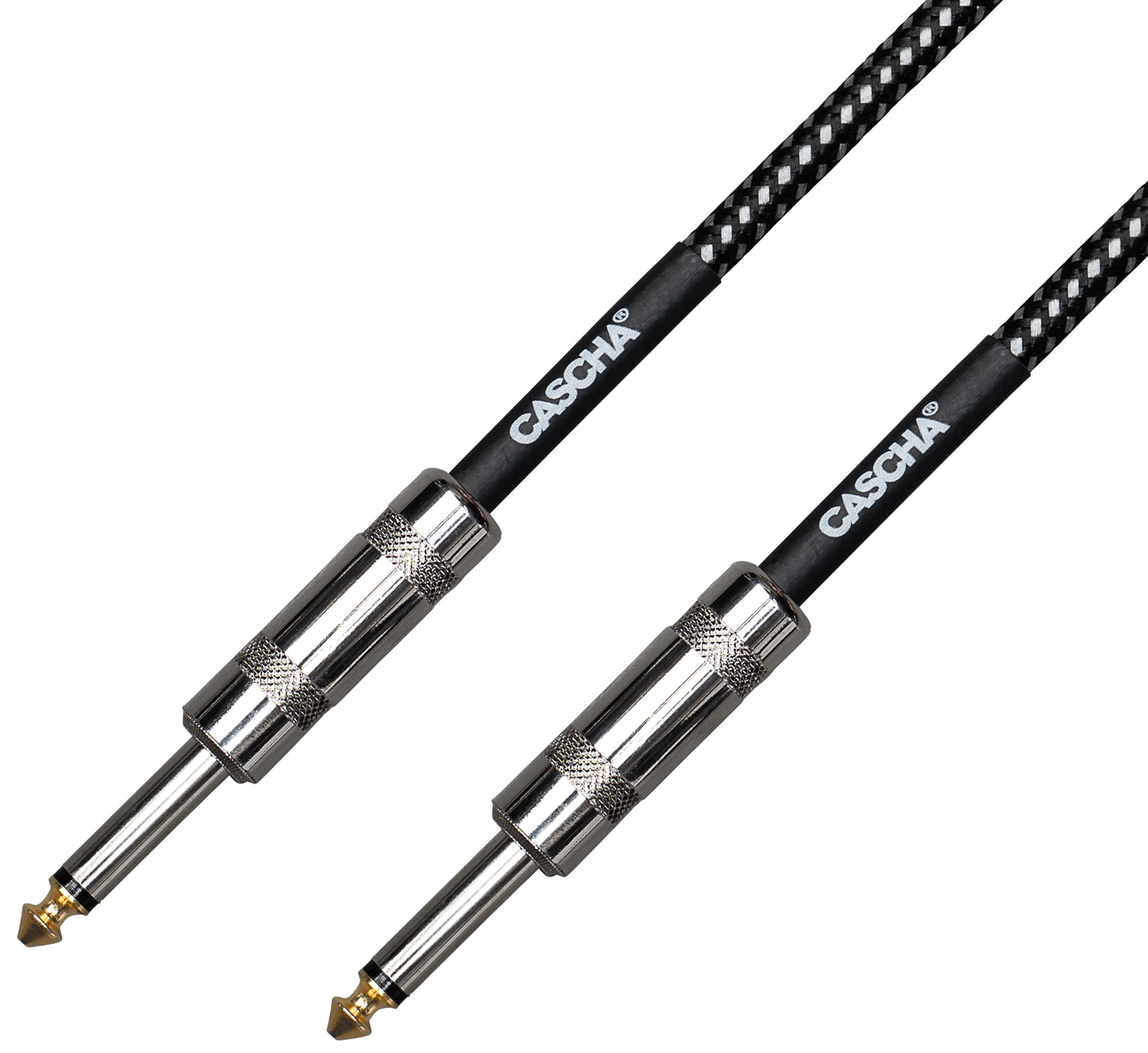 Cascha Standard Line Guitar Cable Straight Black Tweed 9m (obrázek 3)