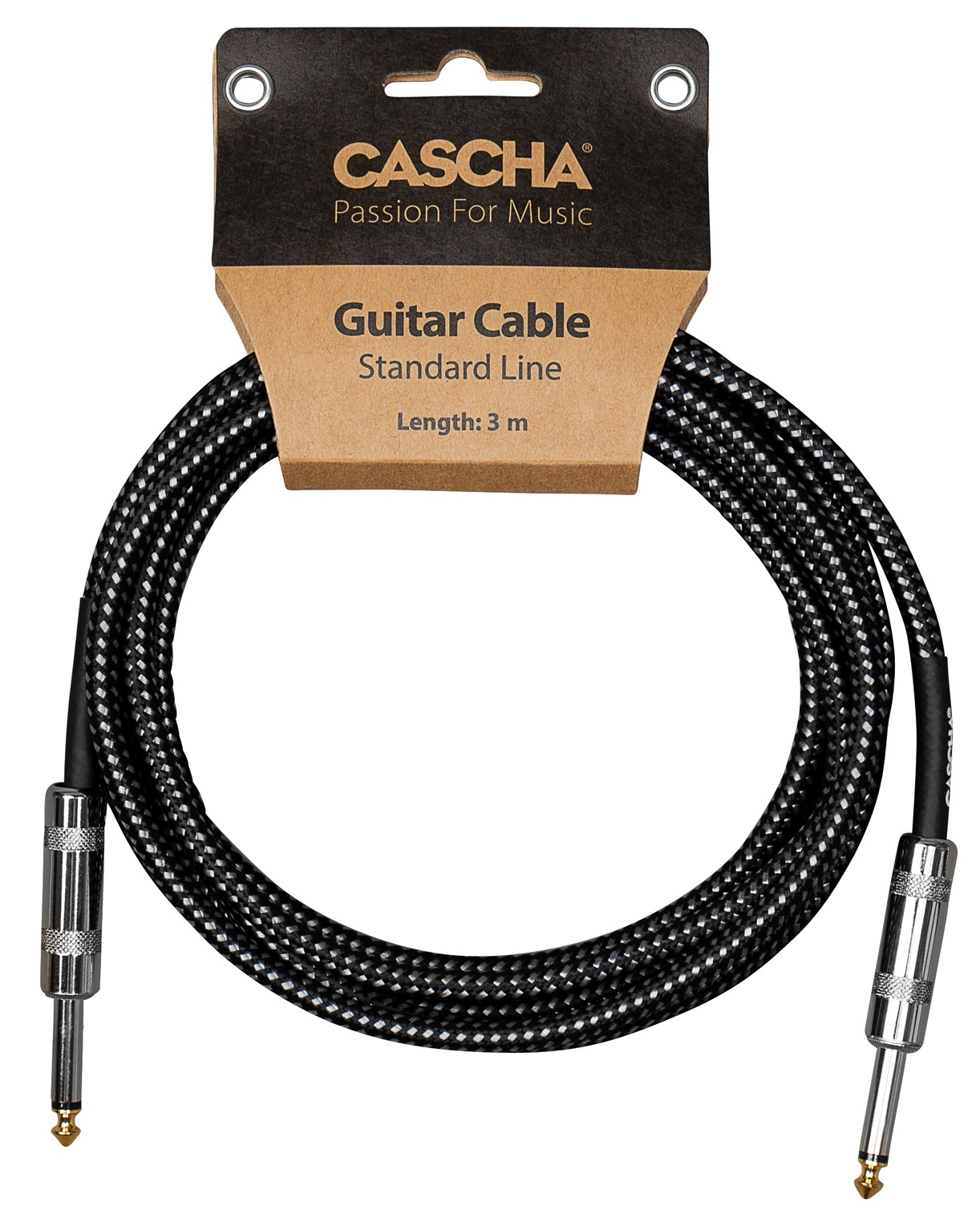 Cascha Standard Line Guitar Cable Straight Black Tweed 9m (obrázek 4)