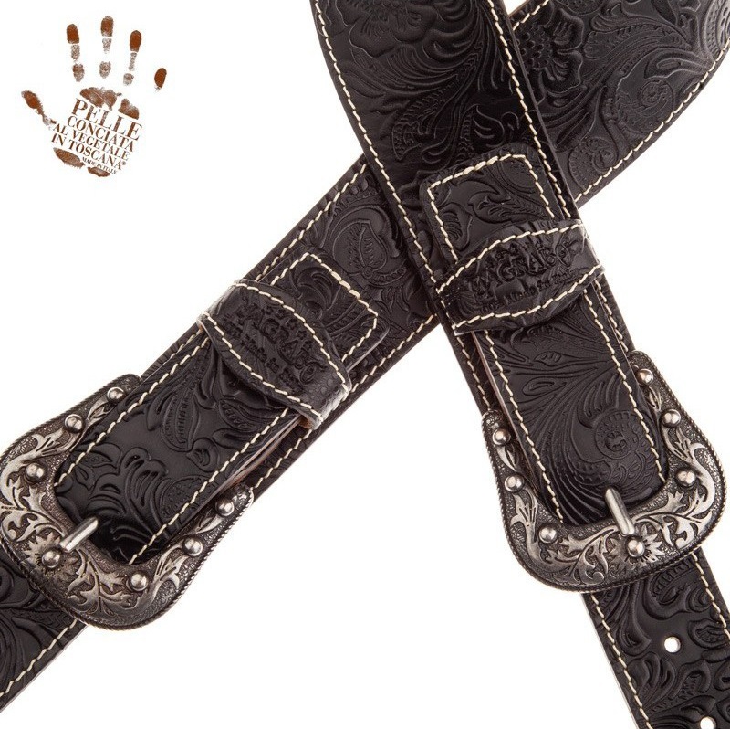 Magrabò Twin Buckle TS Embossed Flores Black 7 cm (obrázek 3)