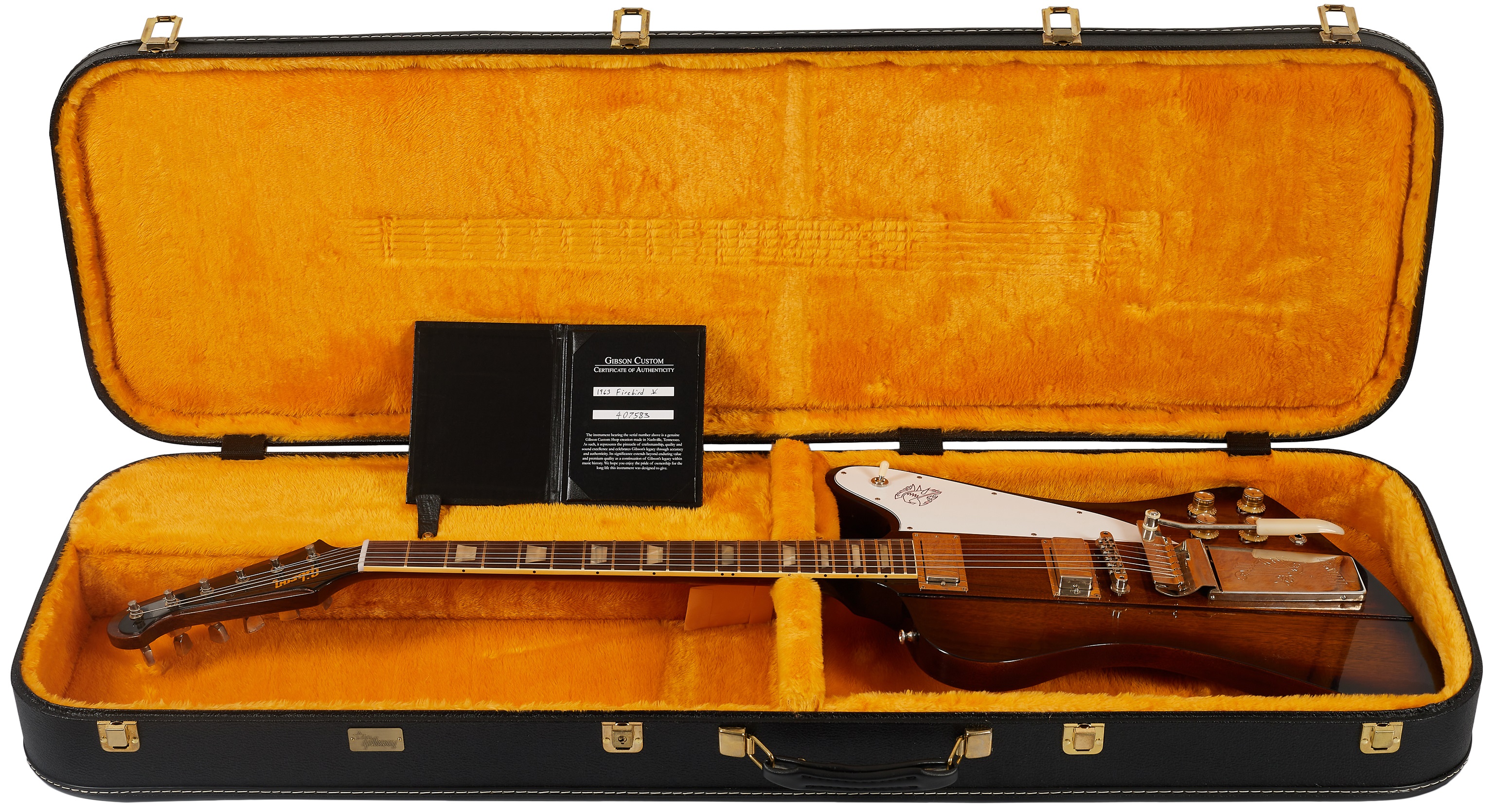 Gibson Custom 1963 Firebird V w/ Maestro Vibrola VOS Vintage Sunburst (obrázek 6)