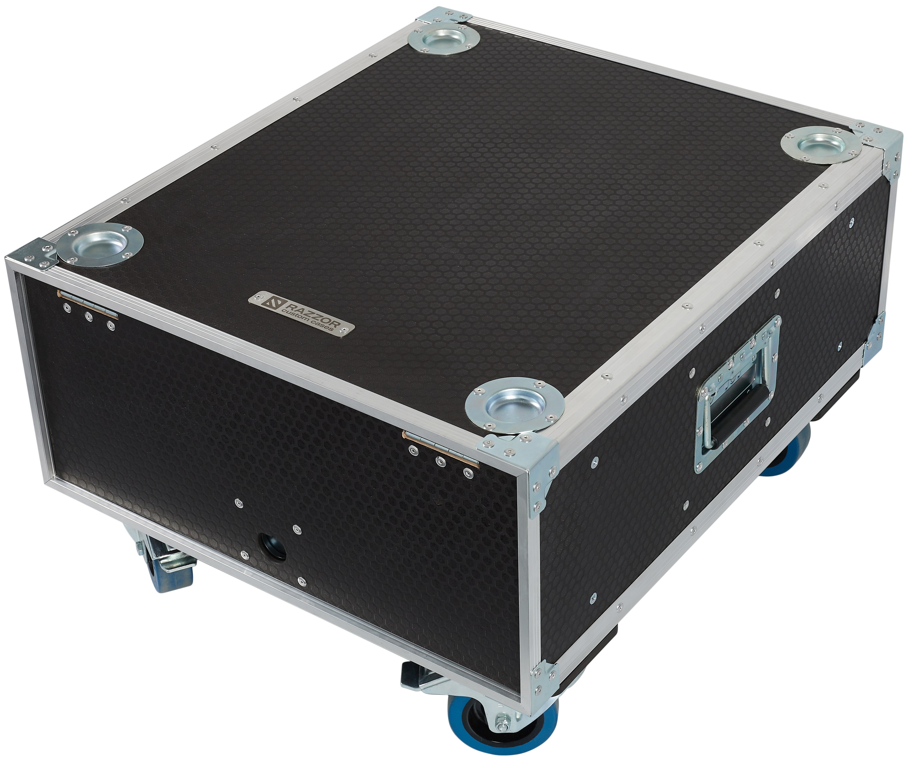 Razzor Cases HEXA 4U sliding door rack 512, odpružený, se 100mm bržděn (obrázek 3)