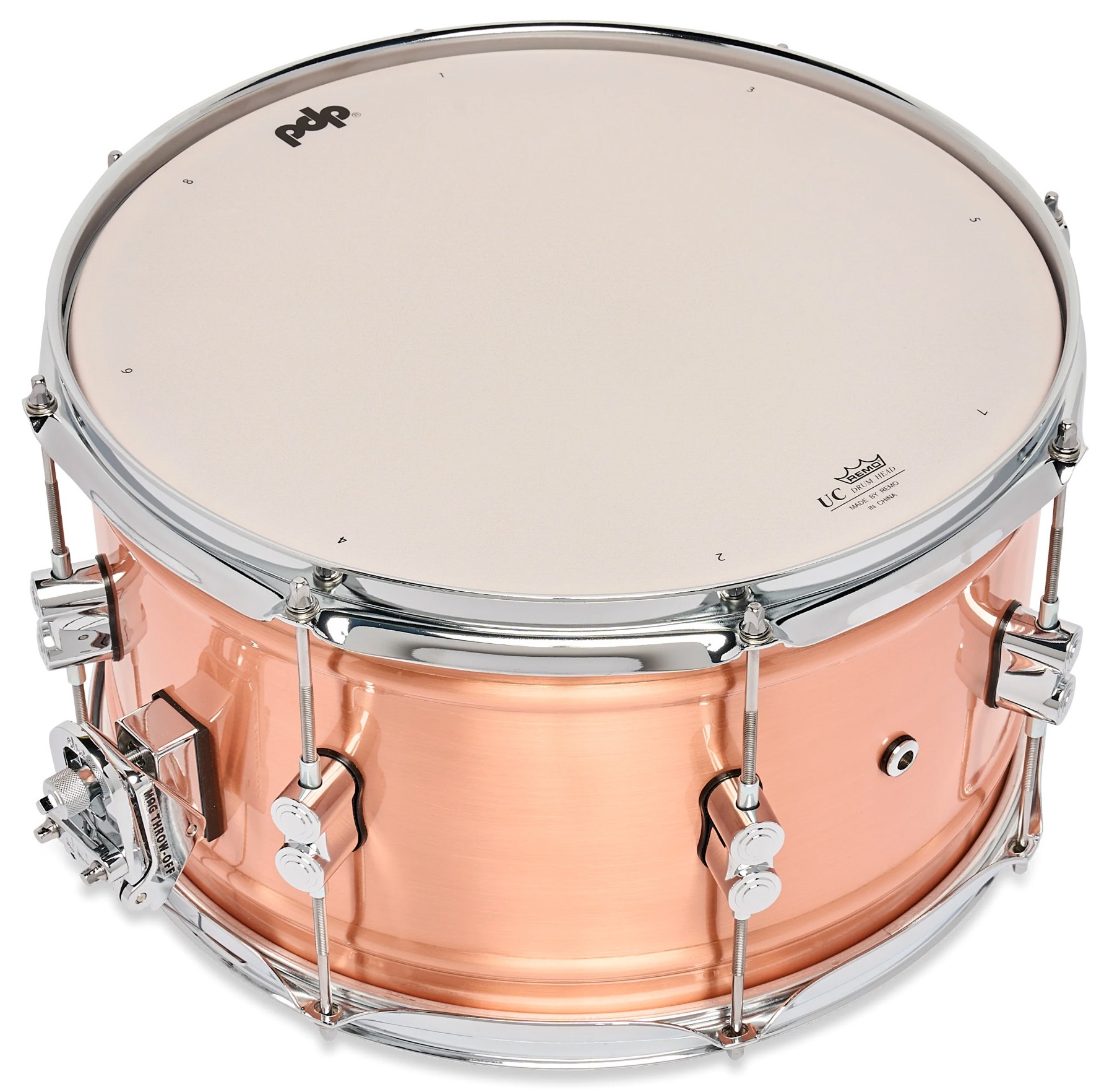 PDP 14" x 8" Concept Metal Satin Brushed Copper Snare Drum (obrázek 4)