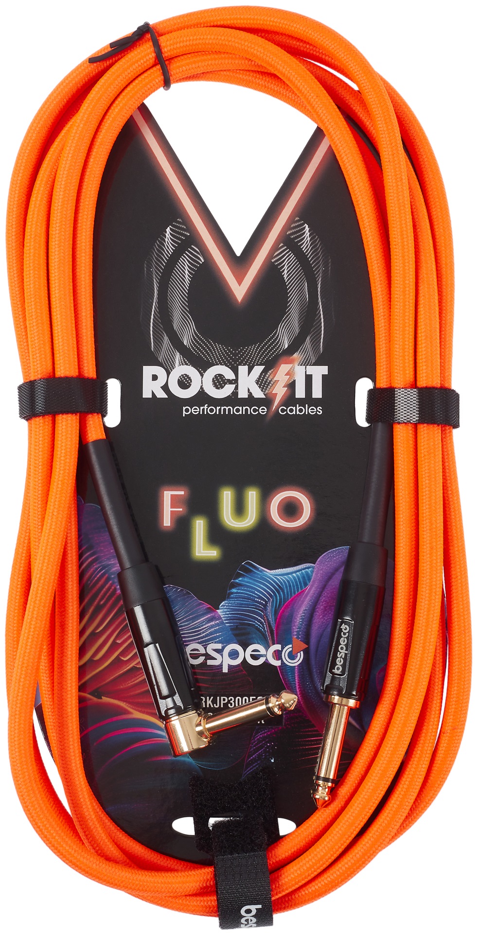 Levně Bespeco ROCKIT FLUO Orange 3 m Right Angle