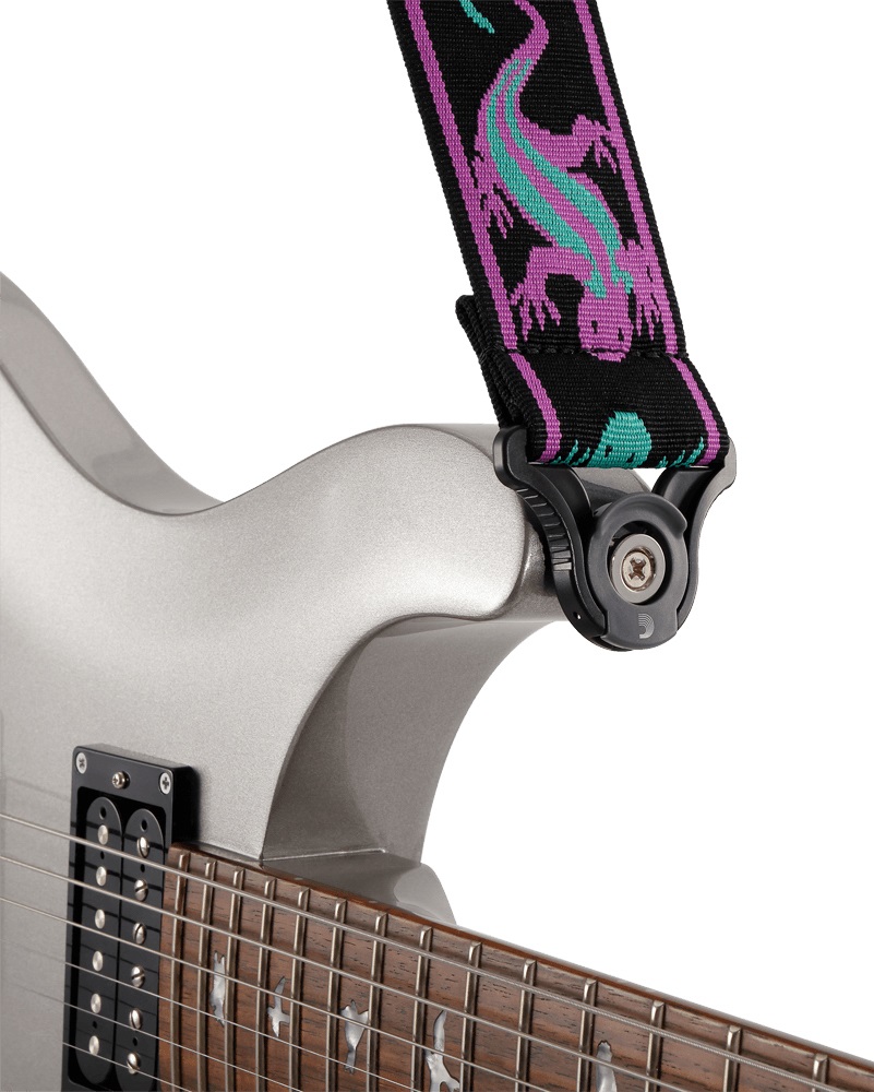 D'Addario Auto Lock Vintage Green/Violet Lizards (obrázek 4)