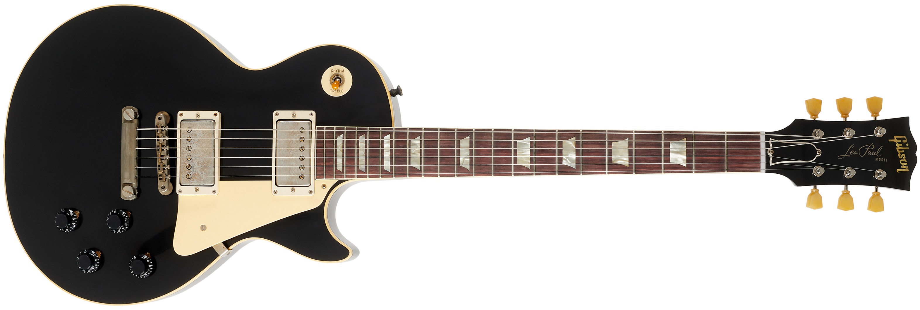 Levně Gibson Custom 1958 Les Paul Standard All Ebony Ultra Light Aged