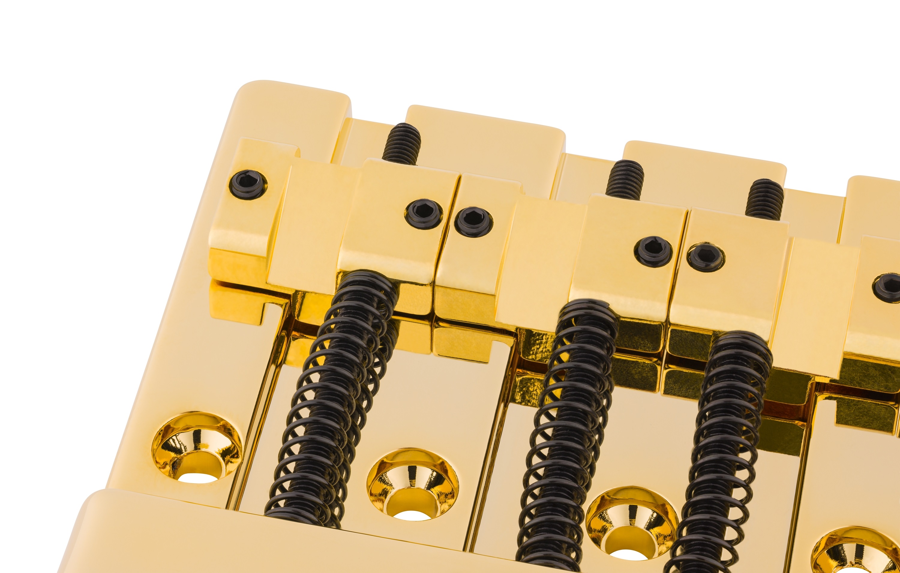 Fender HiMass Bass Bridge Zinc Saddles Gold (obrázek 3)