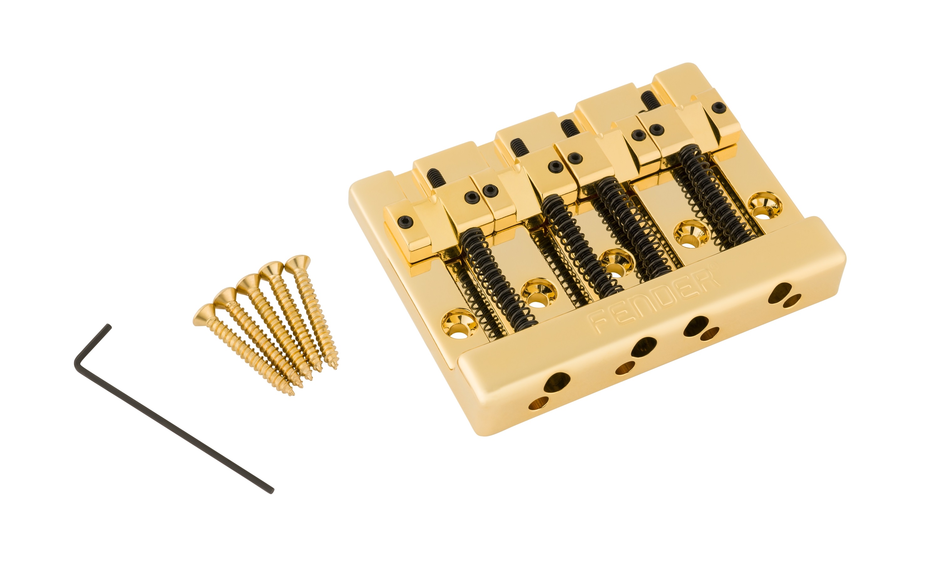 Levně Fender HiMass Bass Bridge Brass Saddles Gold