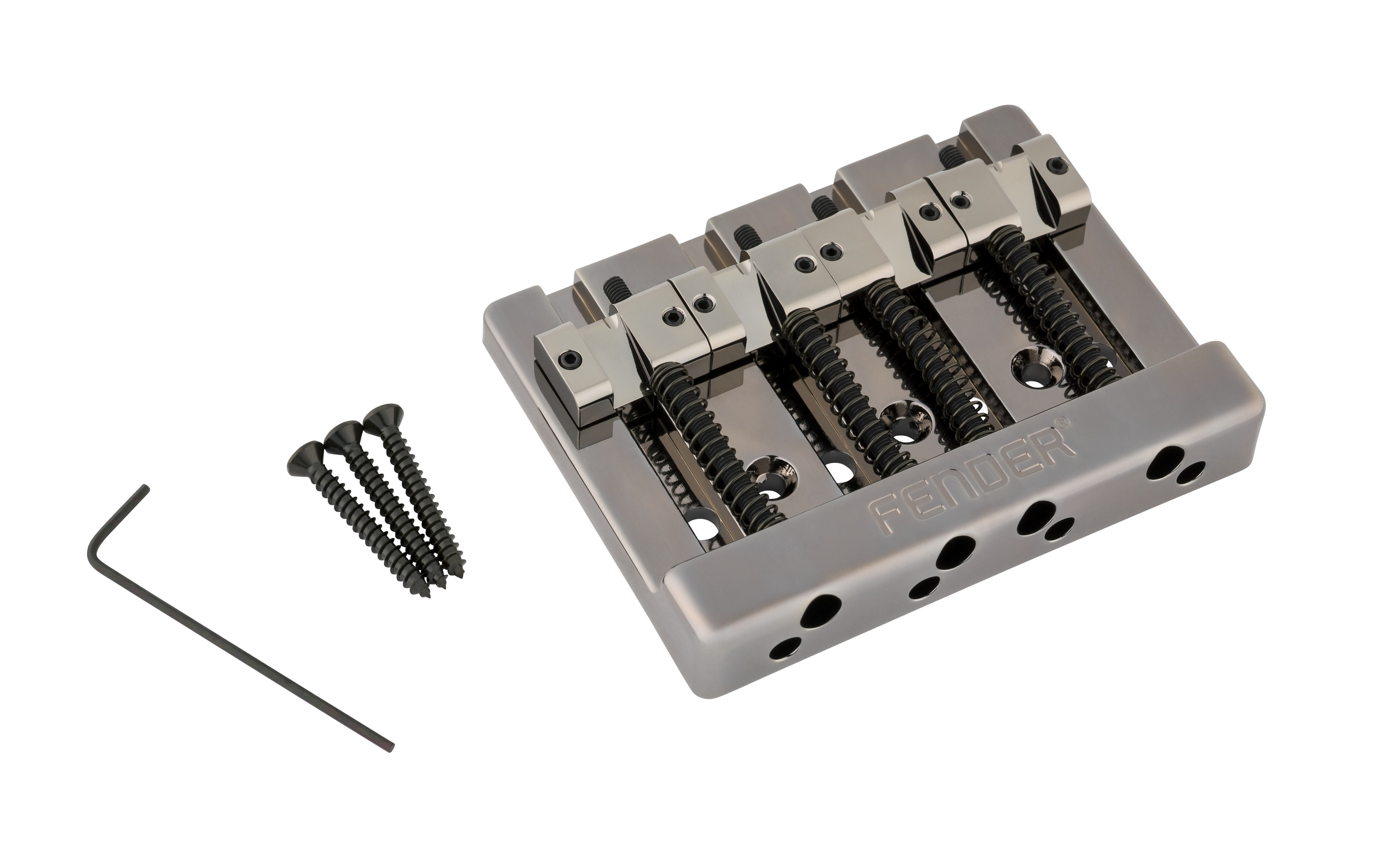 Levně Fender HiMass String-Through Bass Bridge Brass Saddles Black Chrome