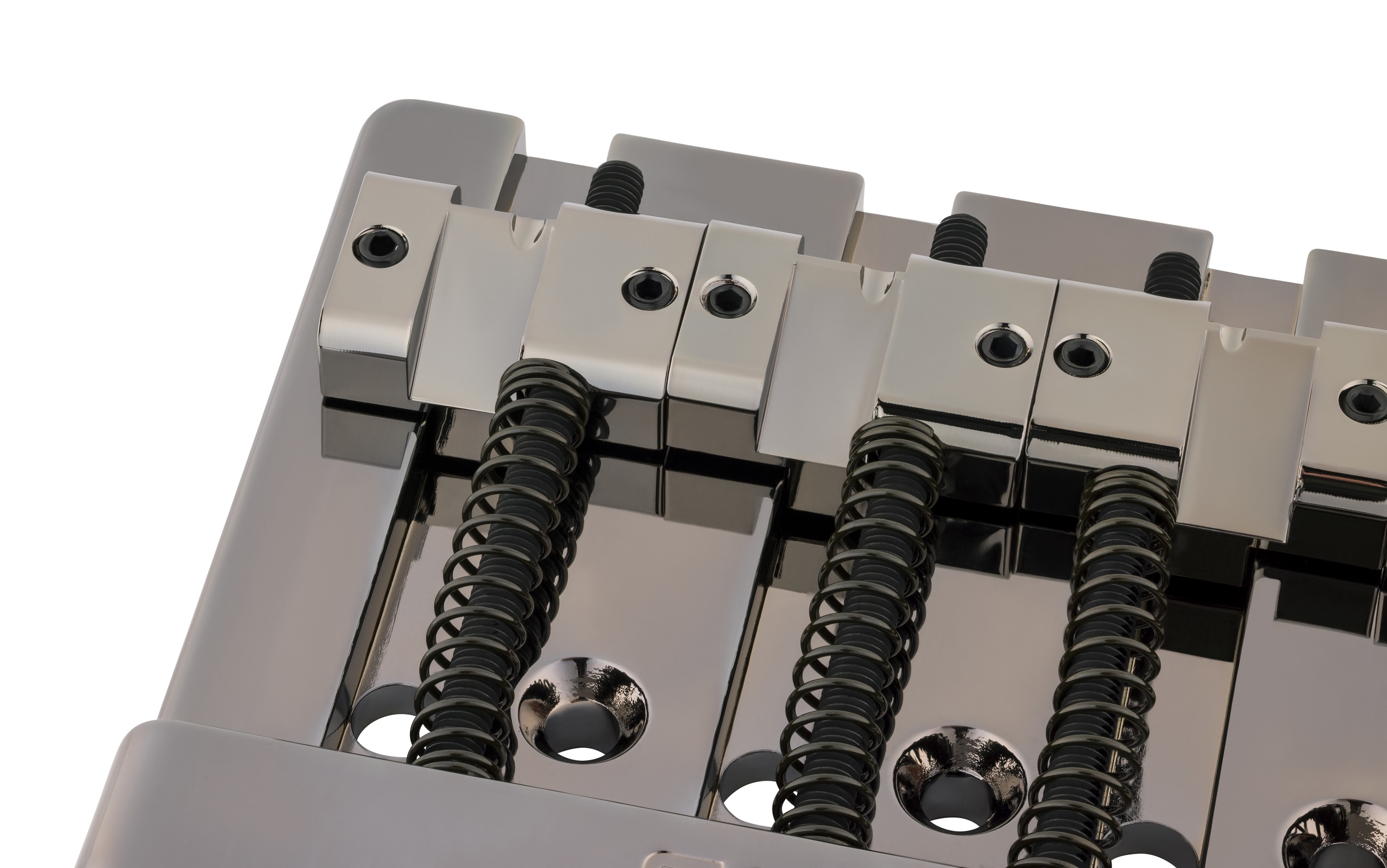 Fender HiMass String-Through Bass Bridge Brass Saddles Black Chrome (obrázek 3)