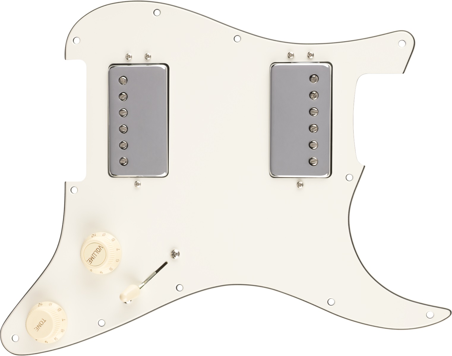 Levně Fender Pre-Wired Strat Pickguard Quadra Tap HH Parchment