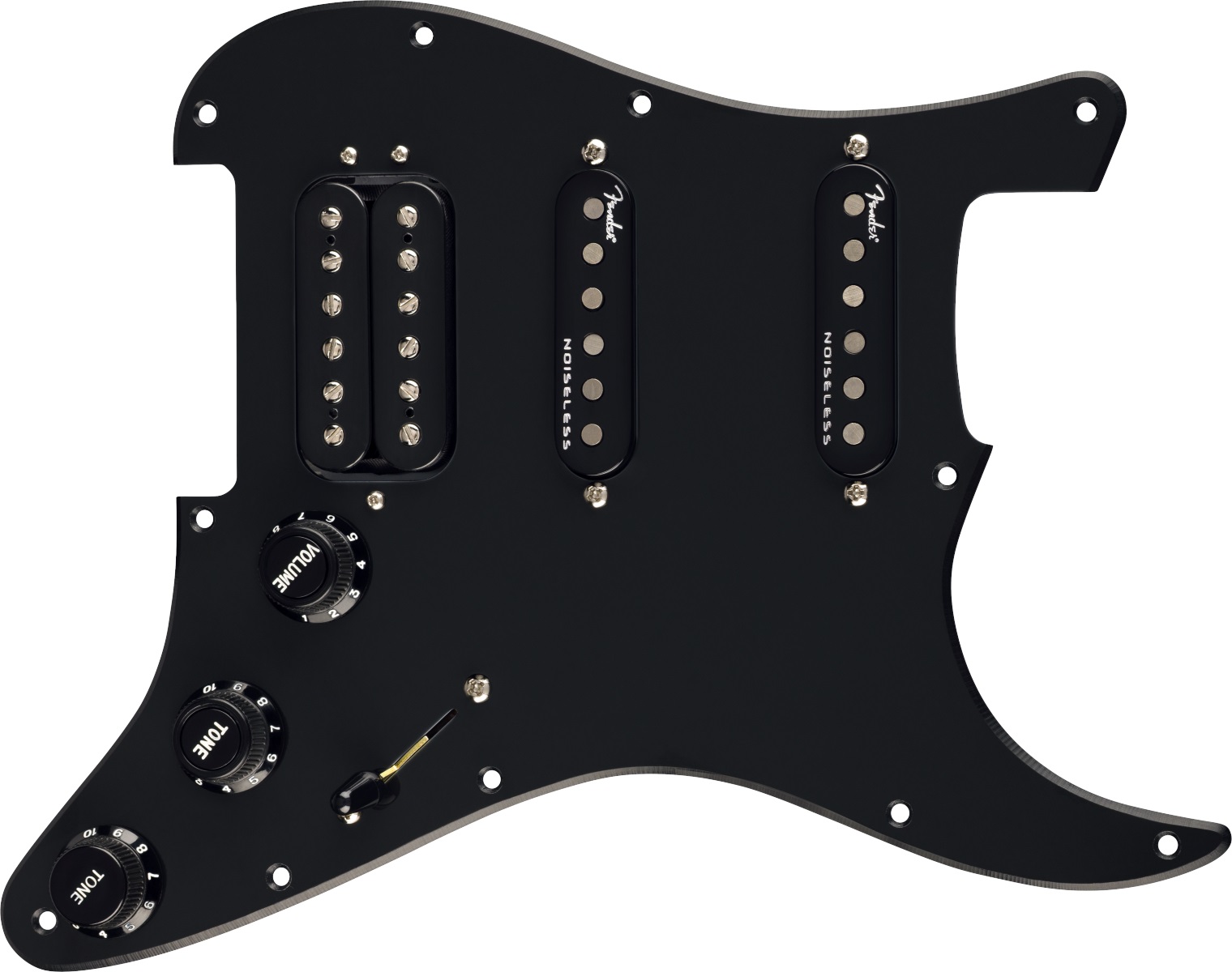 Levně Fender Pre-Wired Strat Pickguard Quadra Tap/Ultra Noiseless Black