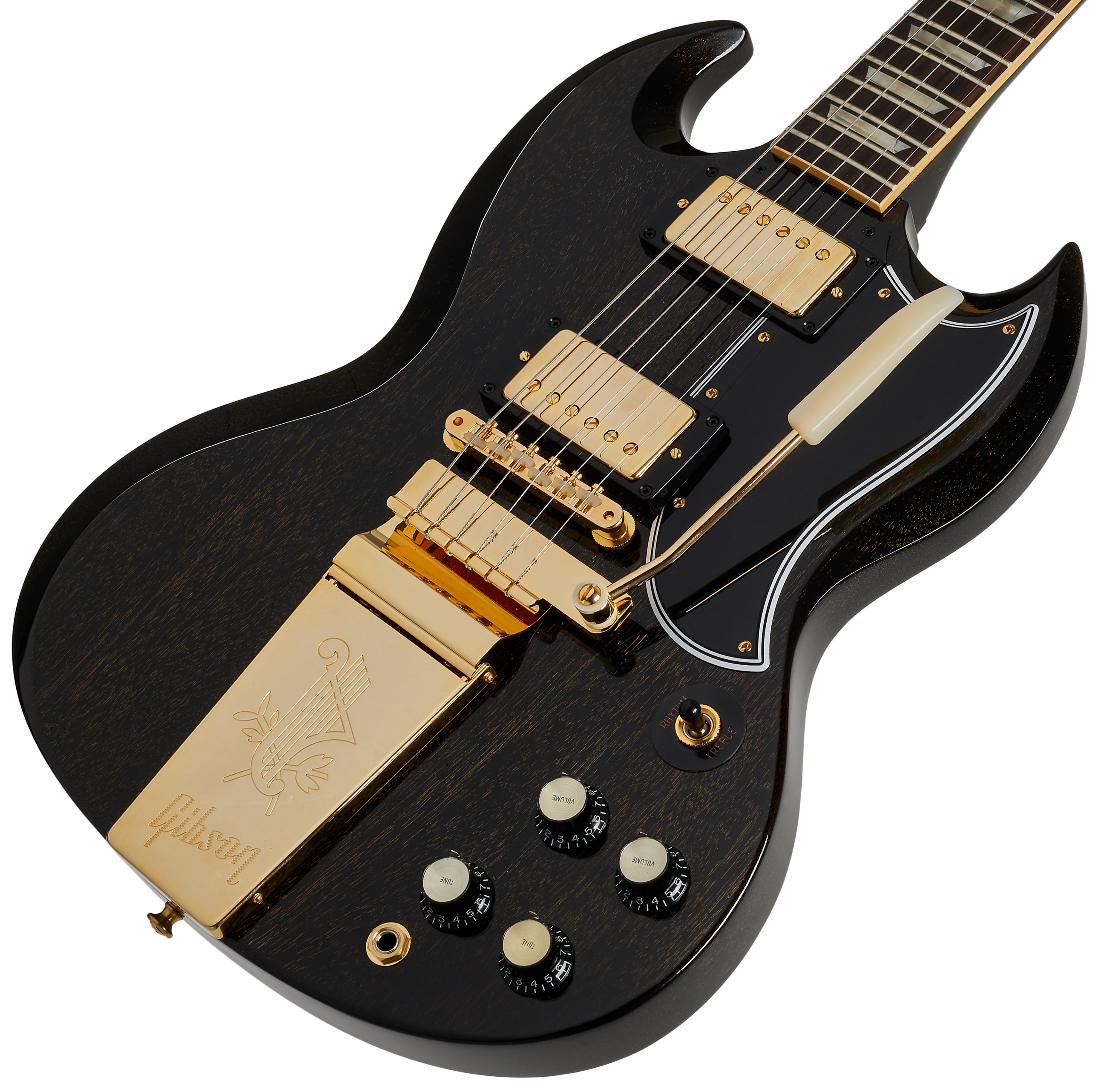 Gibson Custom 1964 SG Standard Maestro TV Black Gold Gloss (obrázek 3)