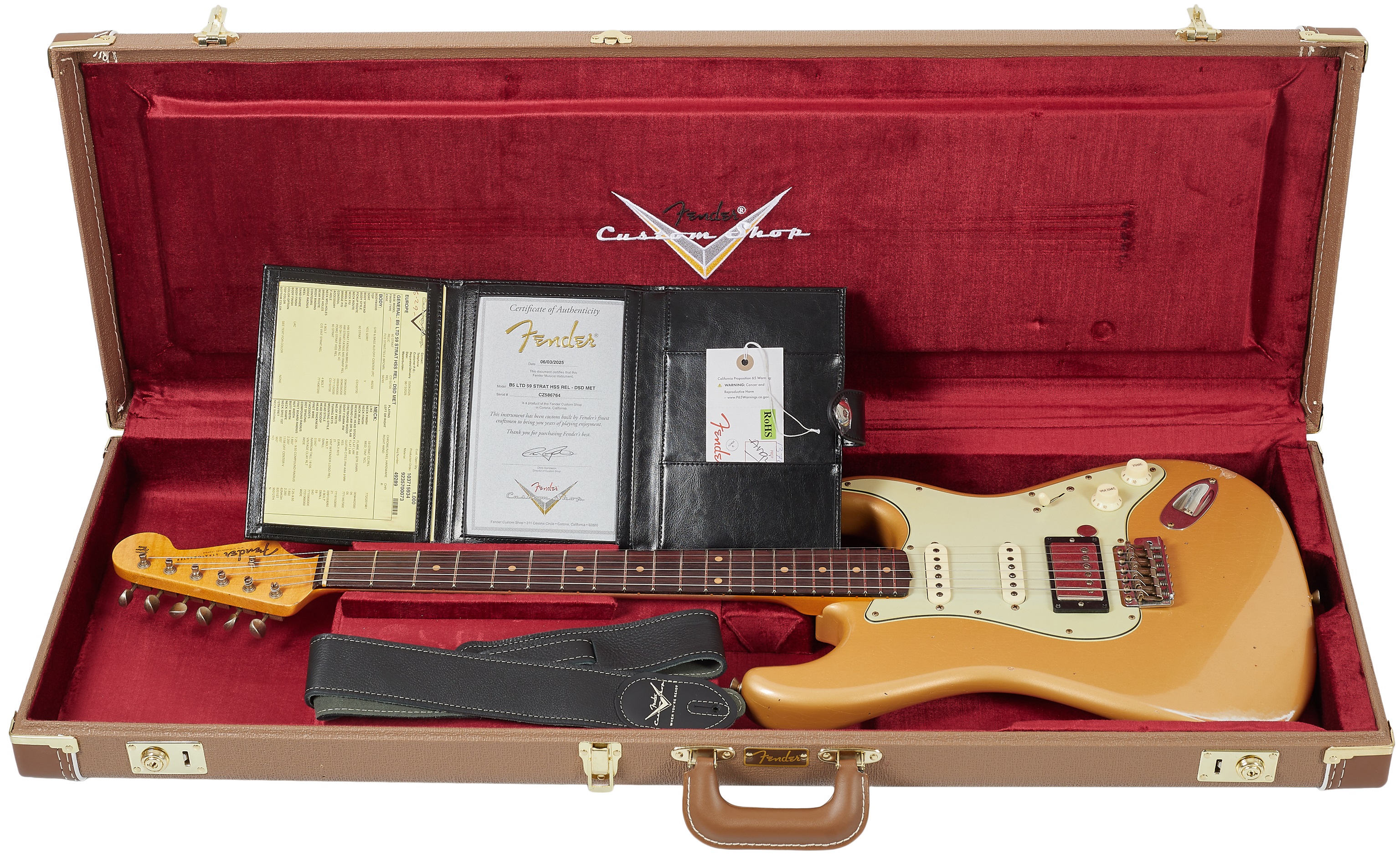 Fender Custom Shop 59 Stratocaster HSS Relic Desert Sand Metallic (obrázek 6)
