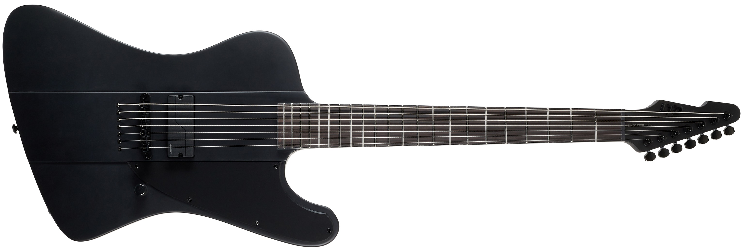 ESP LTD Phoenix-7 Baritone Black Metal Black Satin