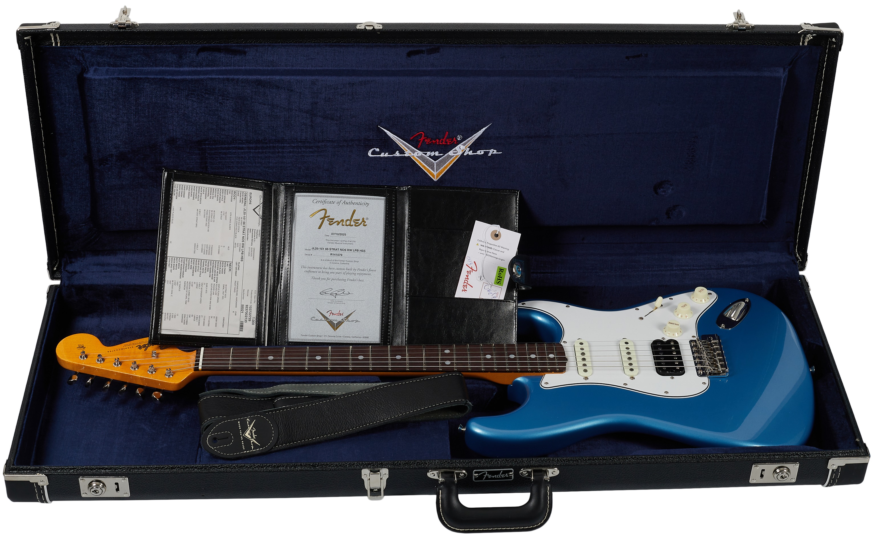 Fender Custom Shop 66 Stratocaster NOS Lake Placid Blue HSS (obrázek 6)
