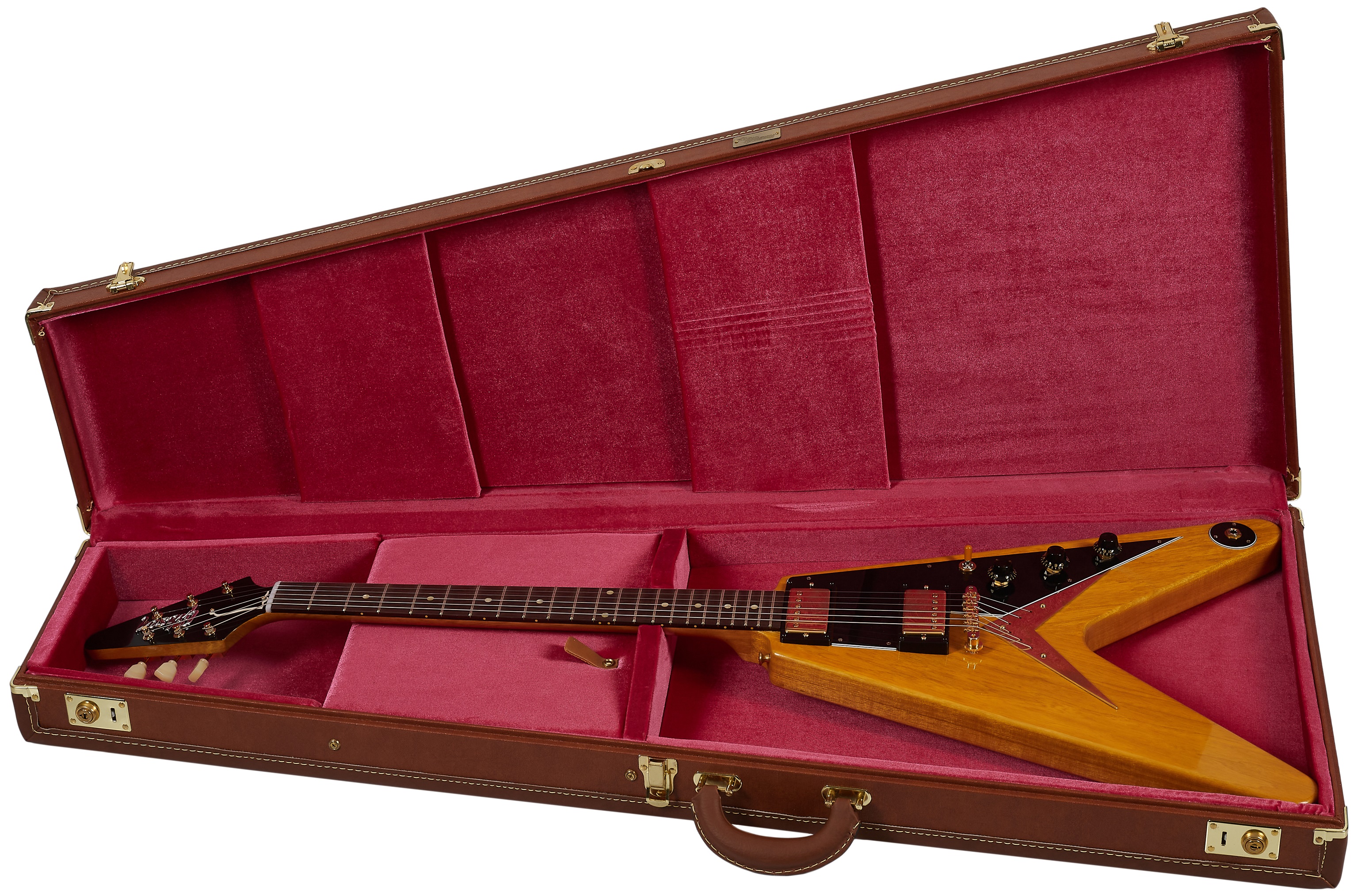 Gibson Custom 1958 Korina Flying V Black Pickguard Natural (obrázek 6)