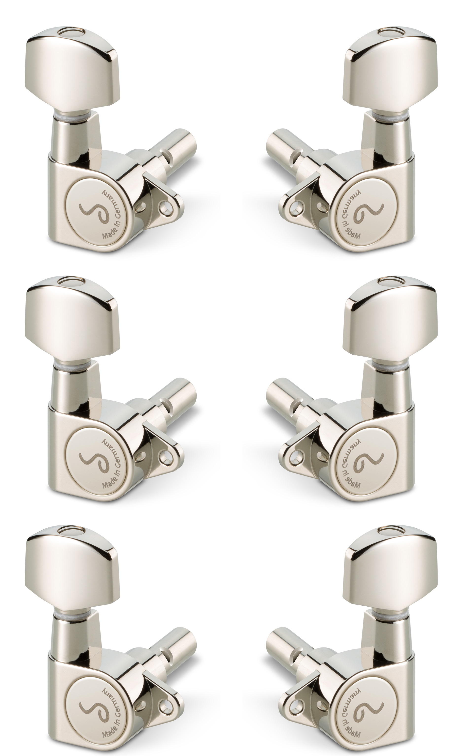 Levně Schaller M6 90 3 left + 3 right Nickel Locking 21,0
