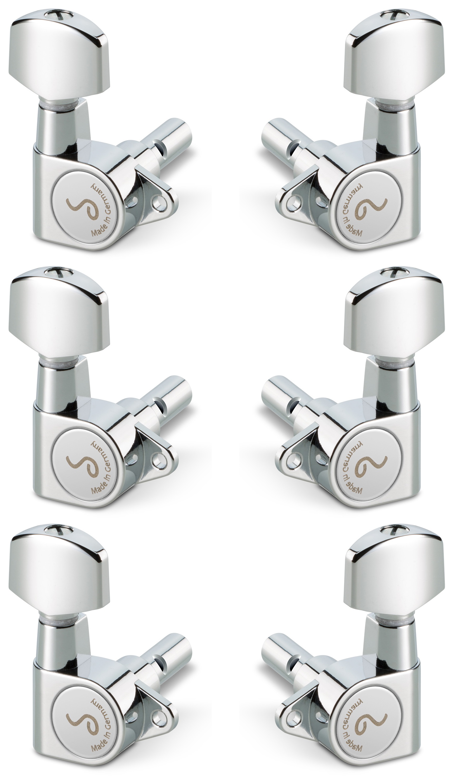 Levně Schaller M6 90 3 left + 3 right Chrome Locking 21,0