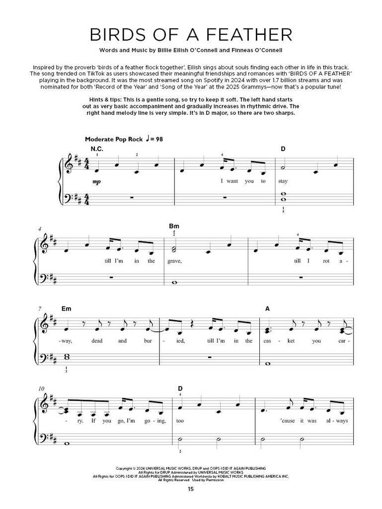 MS Really Easy Piano: Chart Hits of 2024-2025 (obrázek 3)