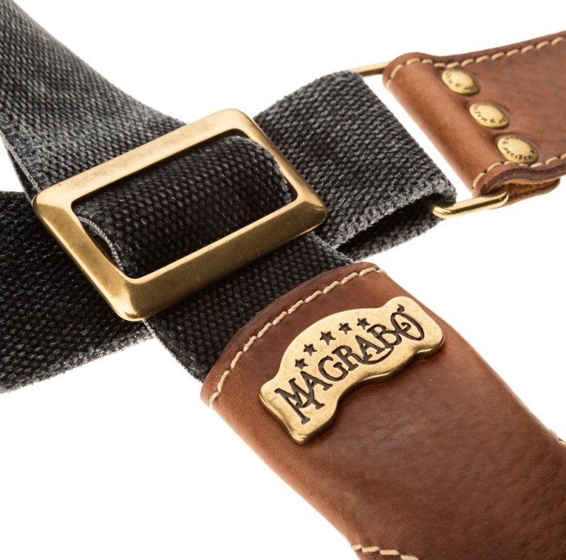 Magrabò Stripe SS Cotton Washed Black / Washed Mogano 5 cm (obrázek 3)