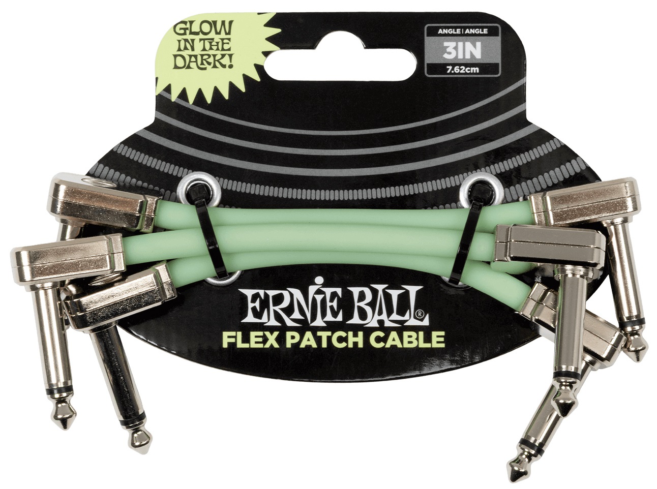Levně Ernie Ball Flex Patch Cable 3in - Glow in Dark - 3 Pack