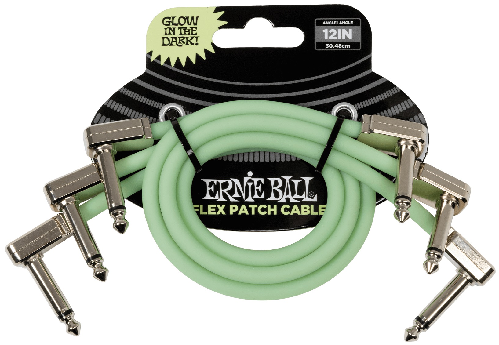 Levně Ernie Ball Flex Patch Cable 12in - Glow in Dark - 3 Pack